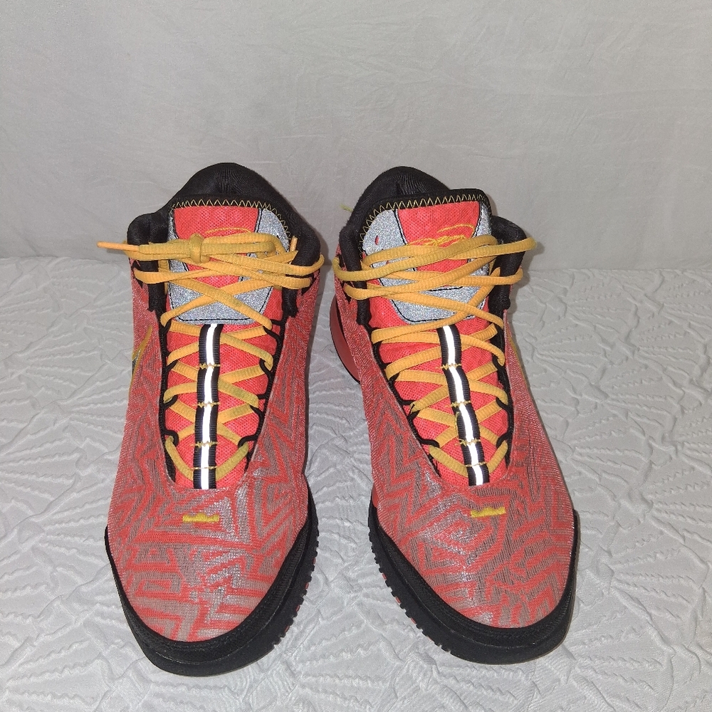 Nike Nxxt Genisus Orange Le Bron and Yellow Basketboll Shoes Mens Patterned Sz 7 - Picture 5 of 17